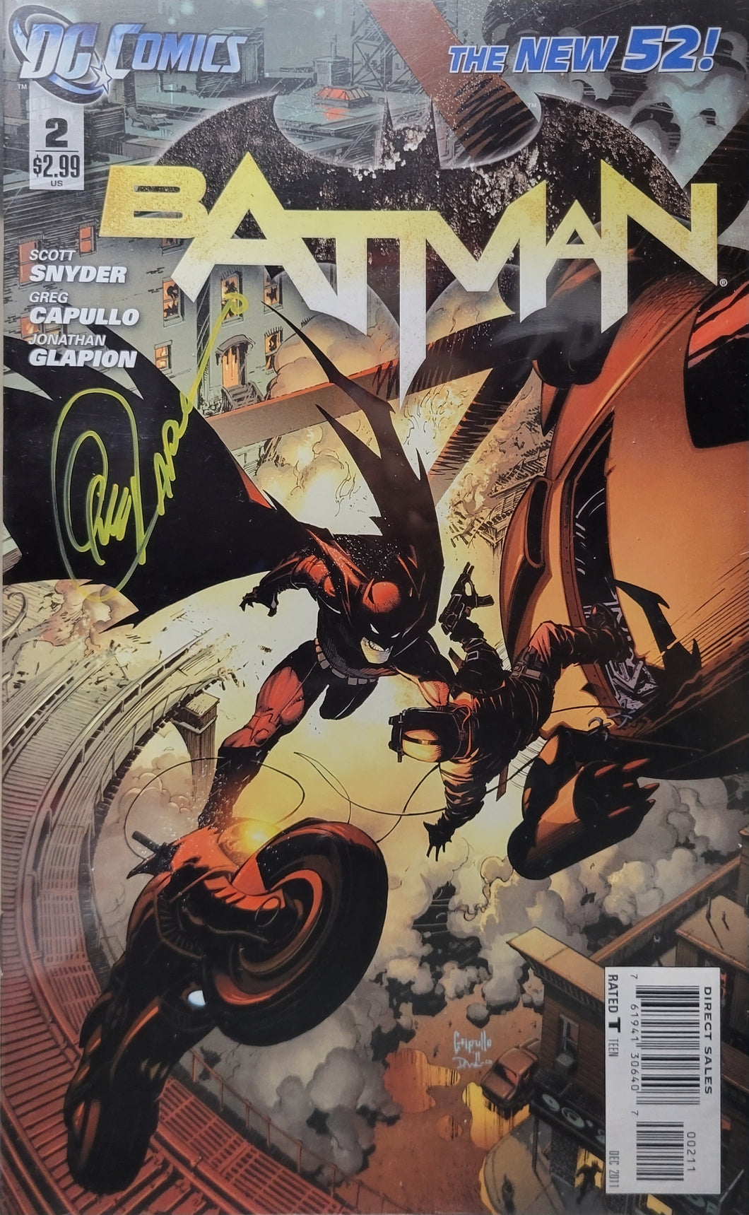 Batman New 52 #2 Signed by Greg Capullo w/COA