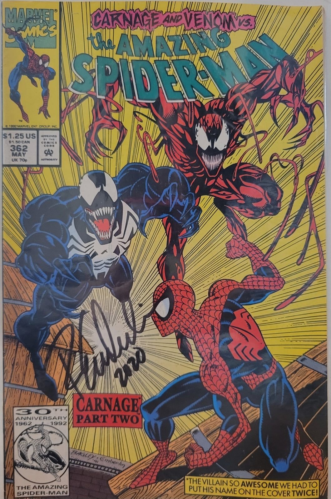 Amazing Spider-Man #362 Signed by Randy Emberlin w/COA