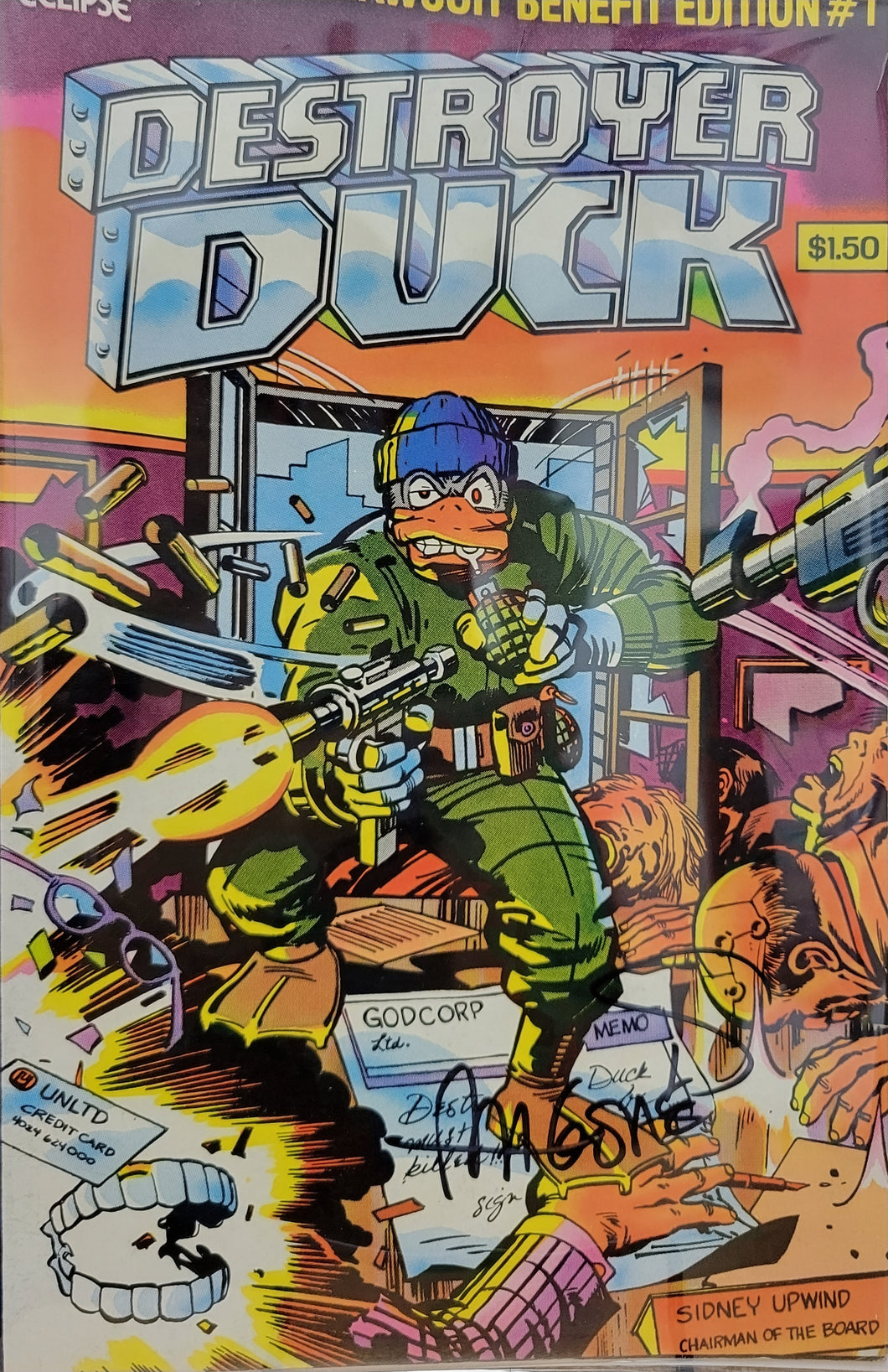 Destroyer Duck #1 -1st Appearance of Groo- Signed by Sergio Argones w/COA