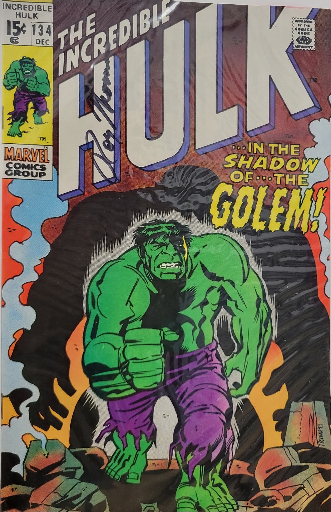 Incredible Hulk #134 Signed by Roy Thomas w/COA