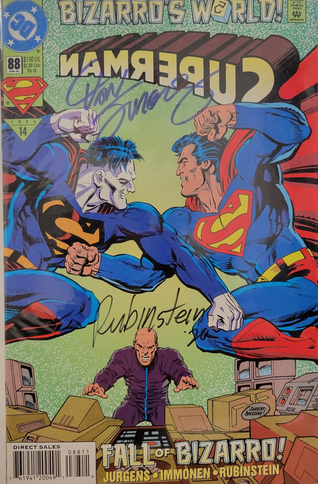 Superman #88 Signed by Dan Jurgens and Joe Rubinstein w/COA