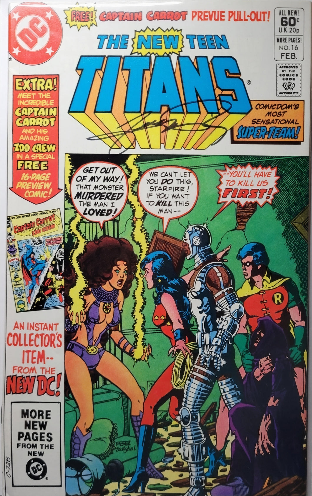 The New Teen Titans #16 Signed by George Perez w/COA