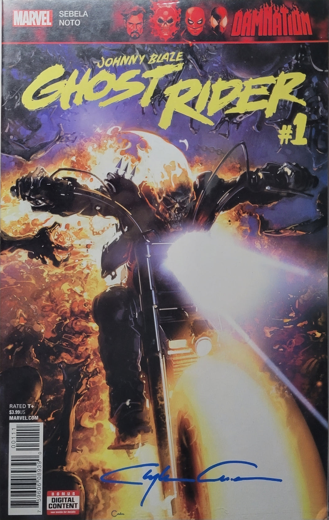 Damnation: Johnny Blaze - Ghost Rider #1 Cover by Clayton Crain - Signed by Clayton Crain w/COA