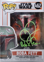 Load image into Gallery viewer, BOBA FETT Funko POP #462 DOUBLE signed by Dickey Beer and Daniel Logan w/COA
