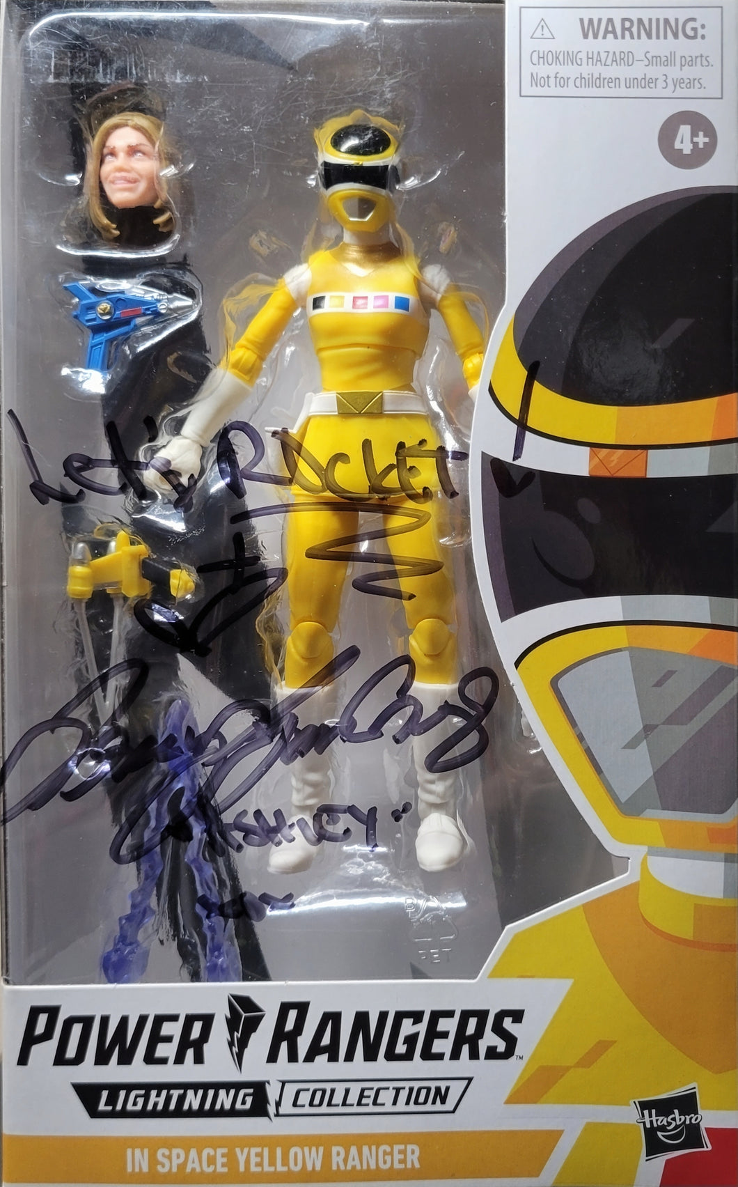 Power Rangers In Space Yellow Ranger Action Figure Signed by Tracy Lynn Cruz w/COA