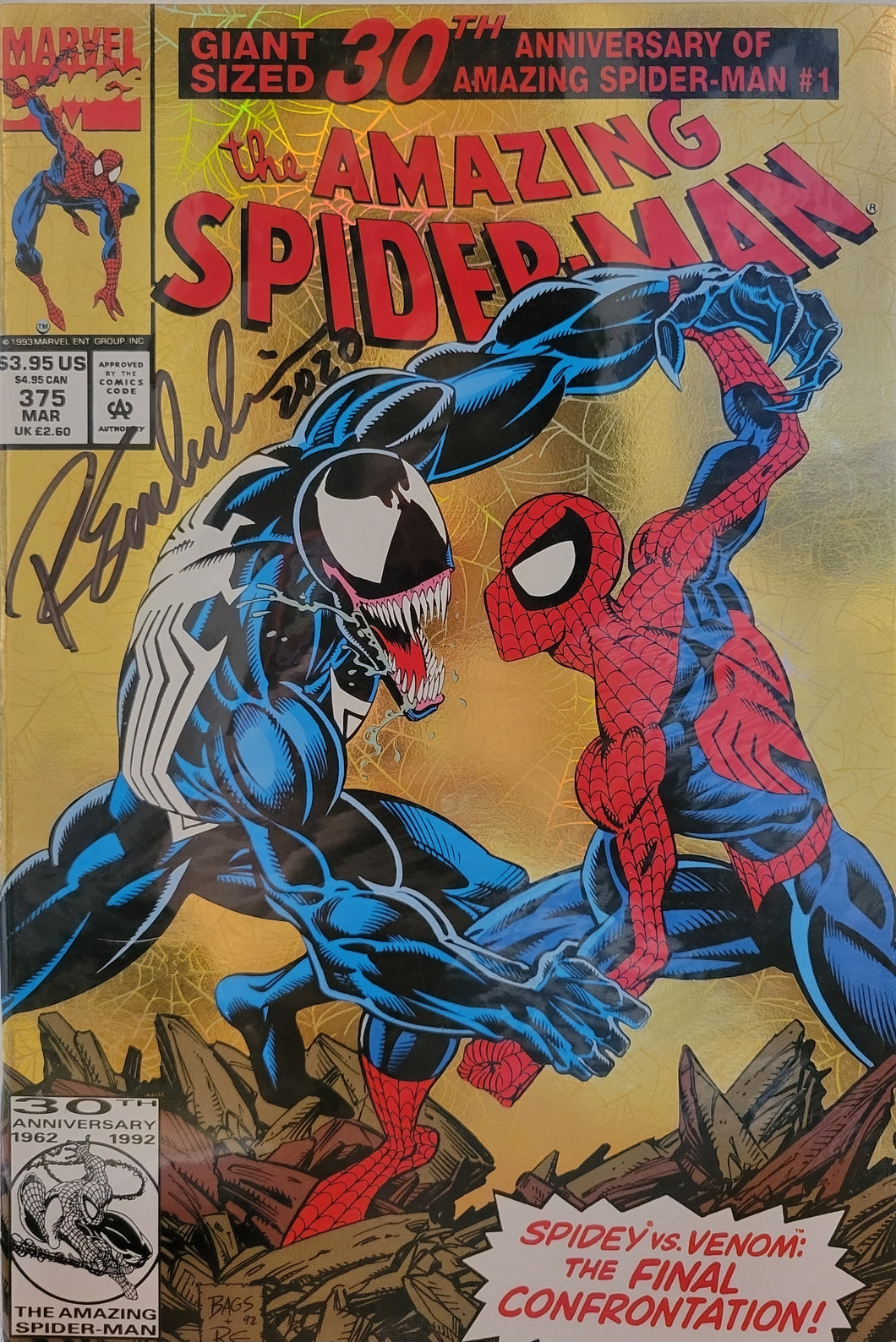 Amazing Spider-Man #375 Signed by Randy Emberlin w/COA