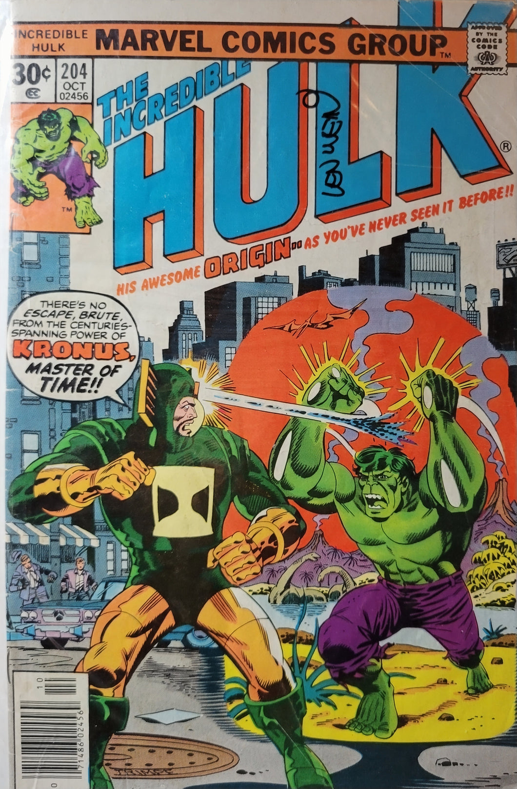 Incredible Hulk #204 Signed by Len Wein w/COA