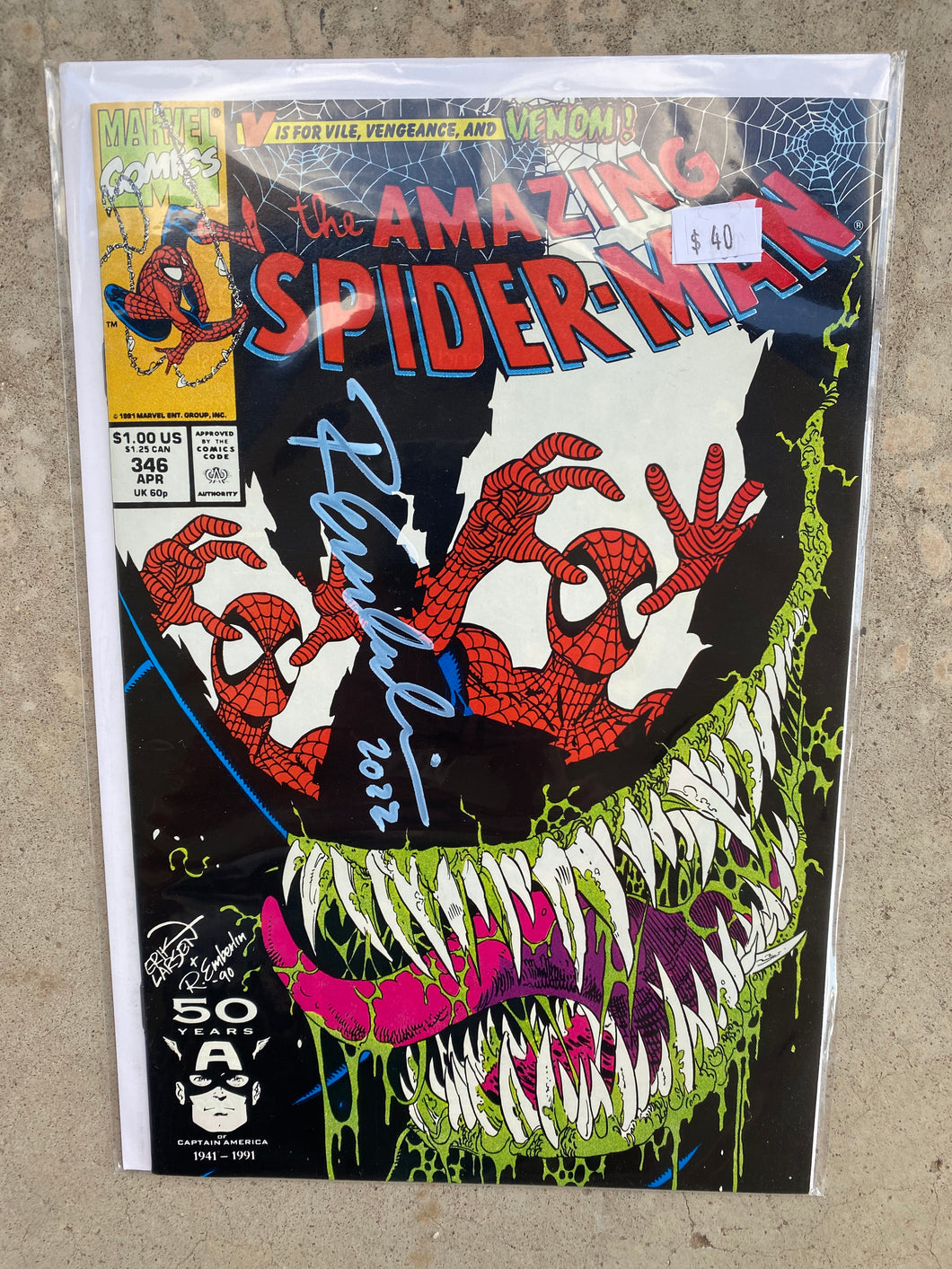 Amazing Spider-Man #346 signed by Emberlin!
